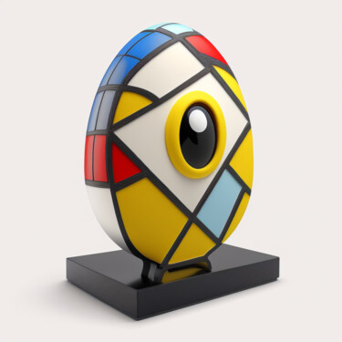 Arts numériques intitulée "ZEGGO-Mondrian" par Laurent Da Fonseca, Œuvre d'art originale, Image générée par l'IA
