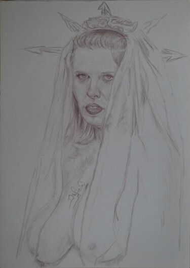 Chaos Bride Desenho intitulada "Chaos Bride" por Dafydd Moi, Obras de arte originais, Lápis
