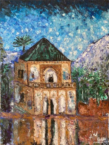 Peinture intitulée "Ménara (le jardin)" par Manar Abou Elaoula (A’M), Œuvre d'art originale, Huile Monté sur Châssis en bois