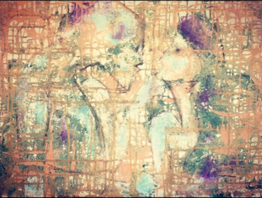 Malerei mit dem Titel "Parallel worlds" von Manar Abou Elaoula (A’M), Original-Kunstwerk, Acryl Auf Keilrahmen aus Holz mont…