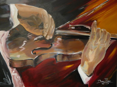 Painting titled "Le violoniste" by Dagmar Marchand, Original Artwork, Acrylic