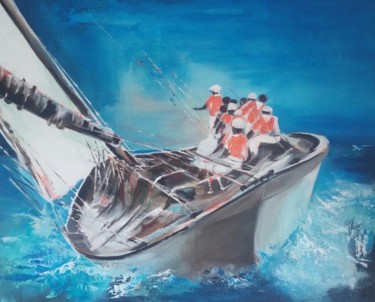 Painting titled "sport et passion" by Dagmar Marchand, Original Artwork, Acrylic