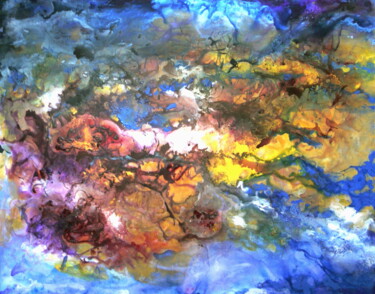 Painting titled "Skyfire no.391" by Dagmar Wankowski, Original Artwork, Acrylic