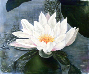 Картина под названием "Water Lily" - Dagmar Wankowski, Подлинное произведение искусства, Масло