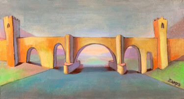 Pittura intitolato "GOLDEN BRIDGE. DEFA…" da Dags, Opera d'arte originale, Olio