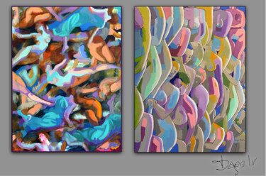 Painting titled "Diptych. Newlatvian…" by Dags Vidulejs, Original Artwork, Oil
