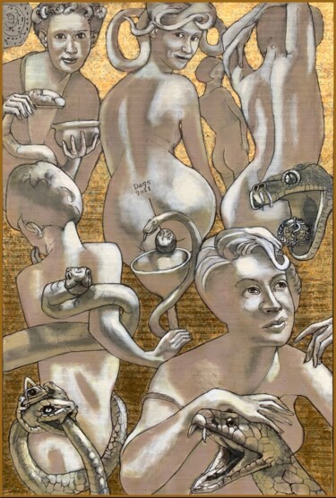 Pintura titulada "PHARMAGEDDON. Salva…" por Dags, Obra de arte original, Oleo