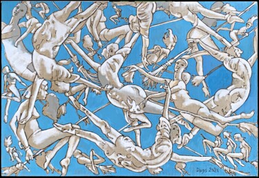 Картина под названием "FLY of VALKYRIES2" - Dags, Подлинное произведение искусства, Масло