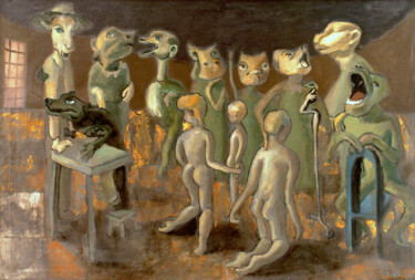 Pintura intitulada "Human Rights" por Dags, Obras de arte originais, Óleo