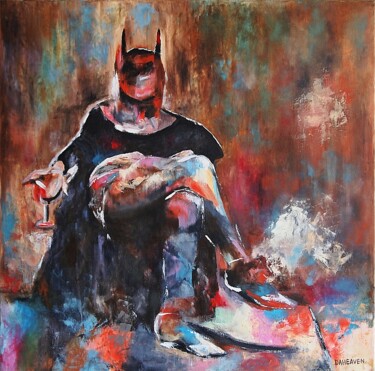 Peinture intitulée "The last Batman." par Daheaven Art, Œuvre d'art originale, Huile Monté sur Châssis en bois