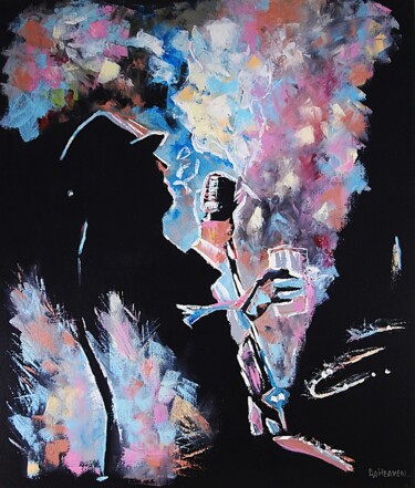 Painting titled "Jazz." by Daheaven Art, Original Artwork, Oil Mounted on Wood Stretcher frame