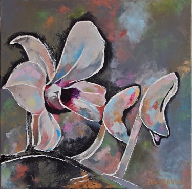 Картина под названием "Orchid." - Daheaven Art, Подлинное произведение искусства, Масло Установлен на Деревянная рама для но…