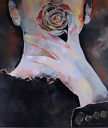 Pintura titulada "Smoke a rose." por Daheaven Art, Obra de arte original, Oleo Montado en Bastidor de camilla de madera