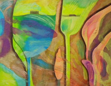 Pintura titulada "Flowers in the dirt…" por Daheaven Art, Obra de arte original, Oleo Montado en Bastidor de camilla de made…