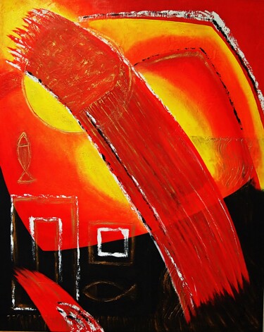 Картина под названием "Solar wind." - Daheaven Art, Подлинное произведение искусства, Акрил Установлен на Деревянная рама дл…
