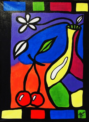 Painting titled "Still life - 1." by Daheaven Art, Original Artwork, Acrylic Mounted on Wood Stretcher frame