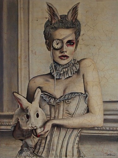Alice grew up. Painting titled "Alice grew up." by Daheaven, Original Art, Oil Mounted on Stretcher frame