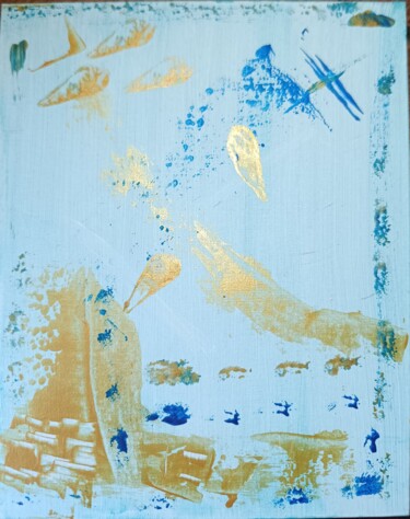 Malerei mit dem Titel "Die Vögel" von Dahlia, Original-Kunstwerk, Acryl