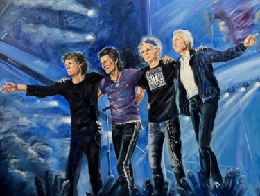 Painting titled "The Rolling Stones" by Daisy Dimphna, Original Artwork, Oil