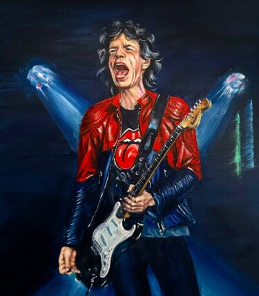 Painting titled "Mick Jagger" by Daisy Dimphna, Original Artwork, Oil