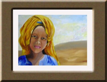 Peinture intitulée "L'enfant du désert…" par Daisy Masson, Œuvre d'art originale, Huile