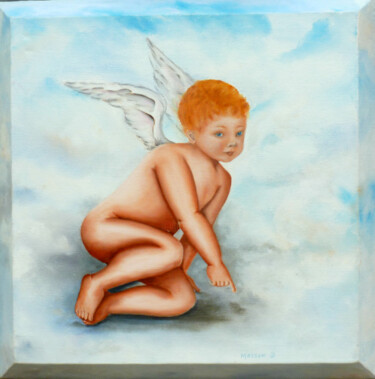 Peinture intitulée "ange-gardien.jpg" par Daisy Masson, Œuvre d'art originale, Huile
