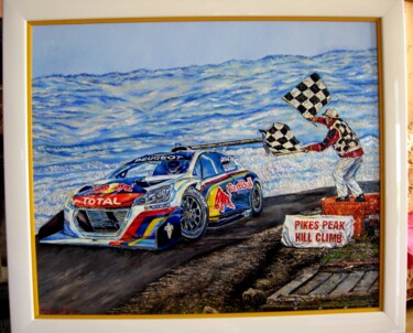 Painting titled "Loeb à Pikes-Peak…" by Daisy Schneider, Original Artwork, Oil Mounted on Wood Stretcher frame
