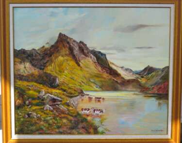 Painting titled "Estive en haute alt…" by Daisy Schneider, Original Artwork, Oil Mounted on Wood Stretcher frame