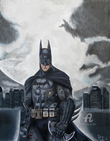 Dessin intitulée "Batman" par Daisy Van Der Zijden, Œuvre d'art originale, Crayon