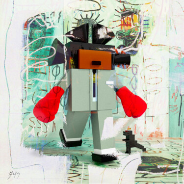 Digitale Kunst mit dem Titel "Basquiat" von Dajiù, Original-Kunstwerk, 3D Modellierung