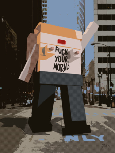 Digitale Kunst mit dem Titel "Femen... Fuck your…" von Dajiù, Original-Kunstwerk, 3D Modellierung