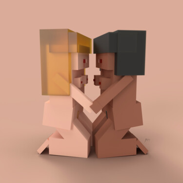 Digital Arts titled "Love" by Dajiù, Original Artwork, 3D Modeling