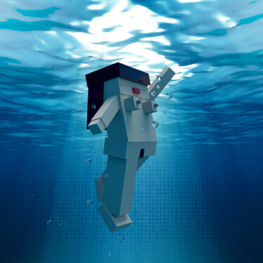 Arte digitale intitolato "Under water" da Dajiù, Opera d'arte originale, Modellazione 3D