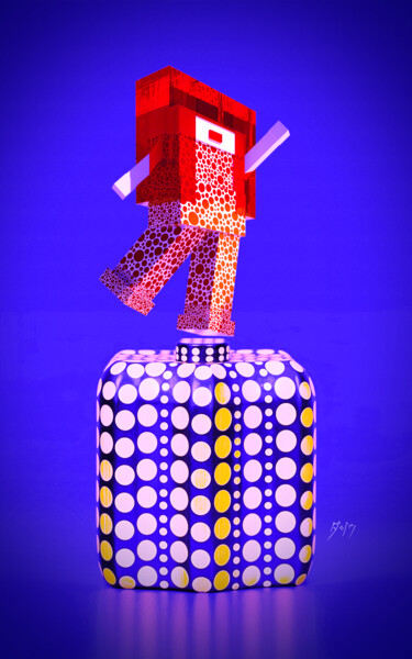 Digitale Kunst getiteld "Yayoi Kusama on the…" door Dajiù, Origineel Kunstwerk, 3D-modellering