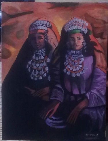 Peinture intitulée "soeurs-jumelles.jpg" par Youssef Yemmouni, Œuvre d'art originale