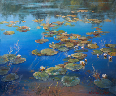 Картина под названием ""Пруд"" - Лариса Круглова, Подлинное произведение искусства, Масло