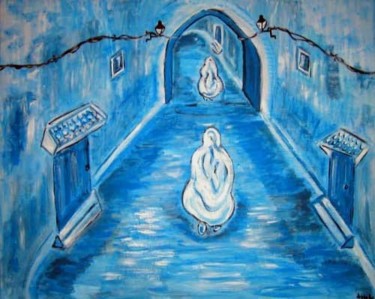 Peinture intitulée "réveil à rabat" par Amal B., Œuvre d'art originale