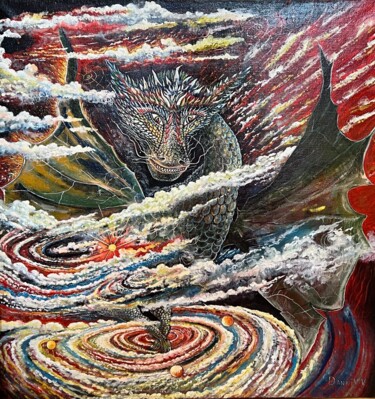 Malarstwo zatytułowany „Дракон богатства” autorstwa Vladislav Dankiv, Oryginalna praca, Olej