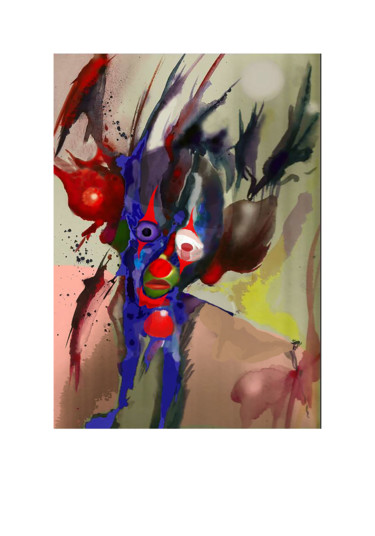 Digitale Kunst mit dem Titel "The clown's confess…" von Dalibor Dubový, Original-Kunstwerk, 2D digitale Arbeit