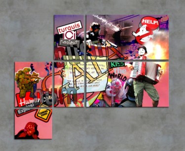 Collages intitulée "Turquis, ici, parto…" par Dalien, Œuvre d'art originale, Autre