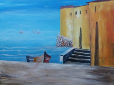 Painting titled "Paisagem marinha" by Dalila Silva, Original Artwork, Acrylic