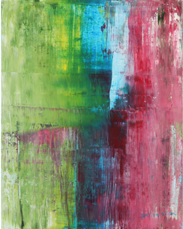 Pittura intitolato "Verde e Rosa" da Dalila Silva, Opera d'arte originale, Acrilico