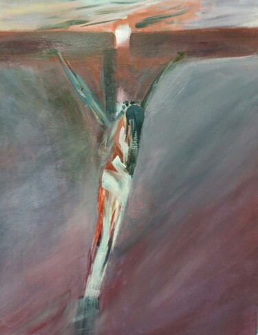 Peinture intitulée "Crucificação" par Dalila Silva, Œuvre d'art originale, Acrylique