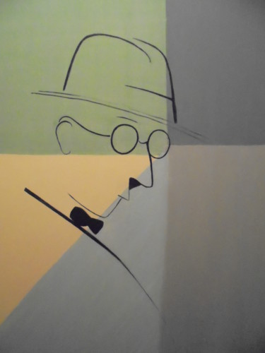 Pintura titulada "Fernando Pessoa" por Dalila Silva, Obra de arte original, Acrílico