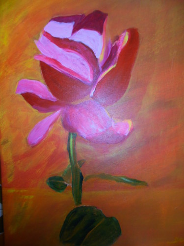 Painting titled "de rose" by Dalila Silva, Original Artwork, Acrylic