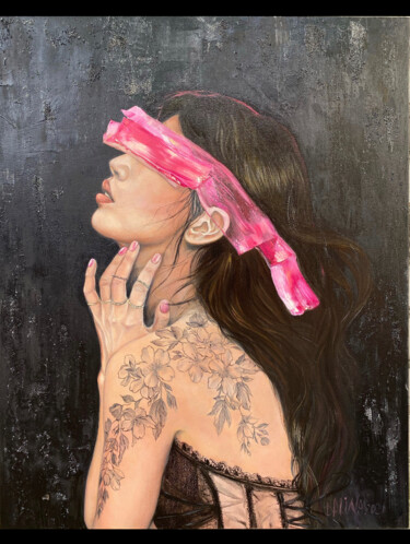 Malarstwo zatytułowany „Girl with Tattoo” autorstwa Dalinina, Oryginalna praca, Olej