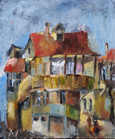 Painting titled "old tbilisi" by Dall Din, Original Artwork, Oil