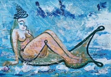 Картина под названием "Näcken ("The Water…" - Dalma Dobisz, Подлинное произведение искусства, Масло