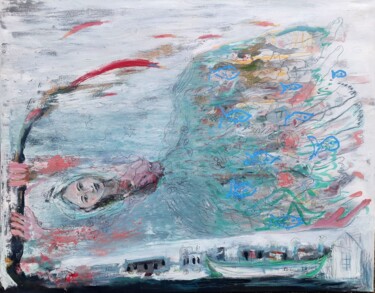 Картина под названием "The holding on" - Dalma Dobisz, Подлинное произведение искусства, Масло