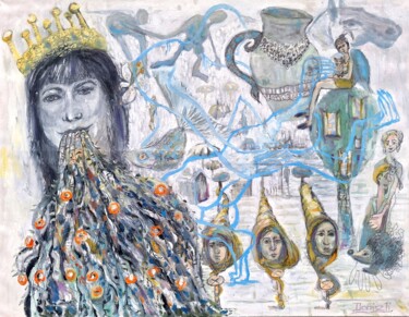 Ζωγραφική με τίτλο "The Power Words / K…" από Dalma Dobisz, Αυθεντικά έργα τέχνης, Λάδι